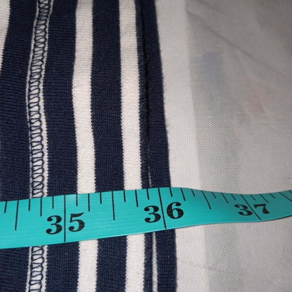 J Crew Navy/ Cream Striped Knee Length Dress Medium - Picture 8 of 8
